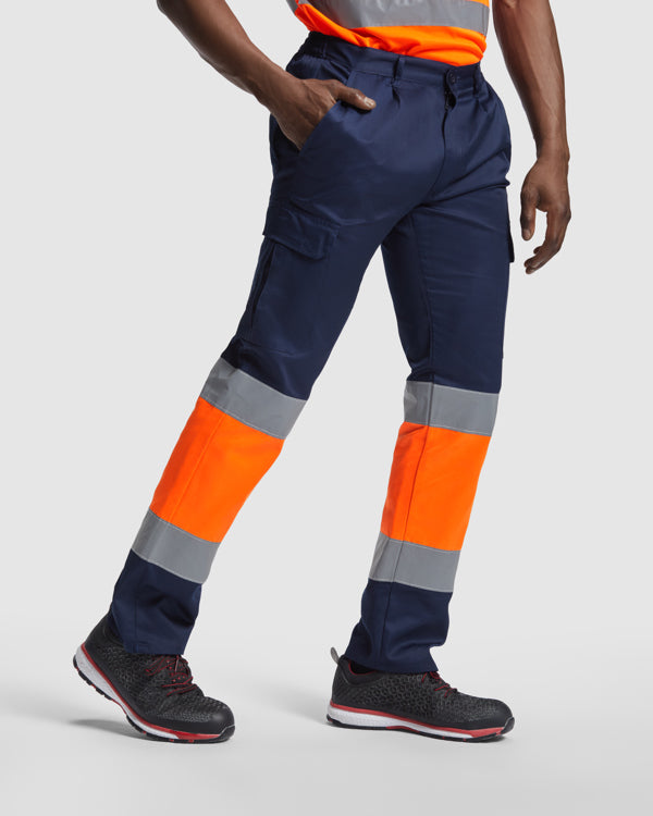 Pantaloni de înaltă vizibilitate ATM NAOS – Bleumarin/portocaliu fluor [55223]