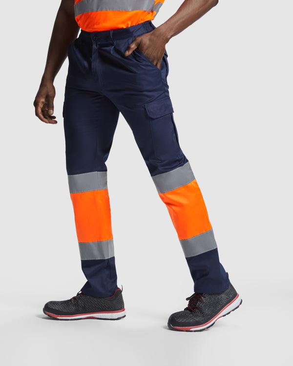Pantaloni de înaltă vizibilitate ATM NAOS – Bleumarin/portocaliu fluor [55223]