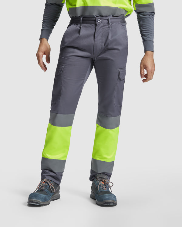 Pantaloni de înaltă vizibilitate ATM SOAN – Plumb/galben fluor [23221]