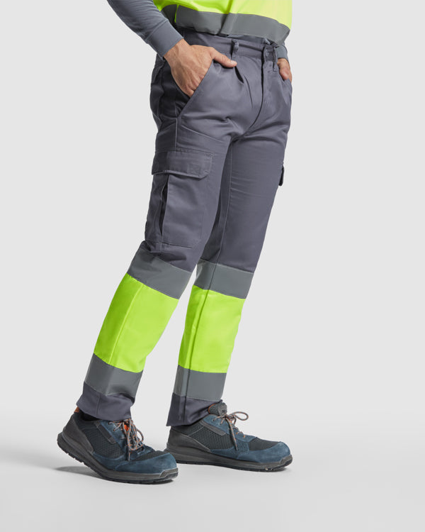 Pantaloni de înaltă vizibilitate ATM SOAN – Plumb/galben fluor [23221]