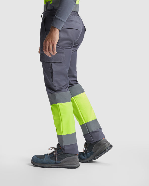 Pantaloni de înaltă vizibilitate ATM SOAN – Plumb/galben fluor [23221]