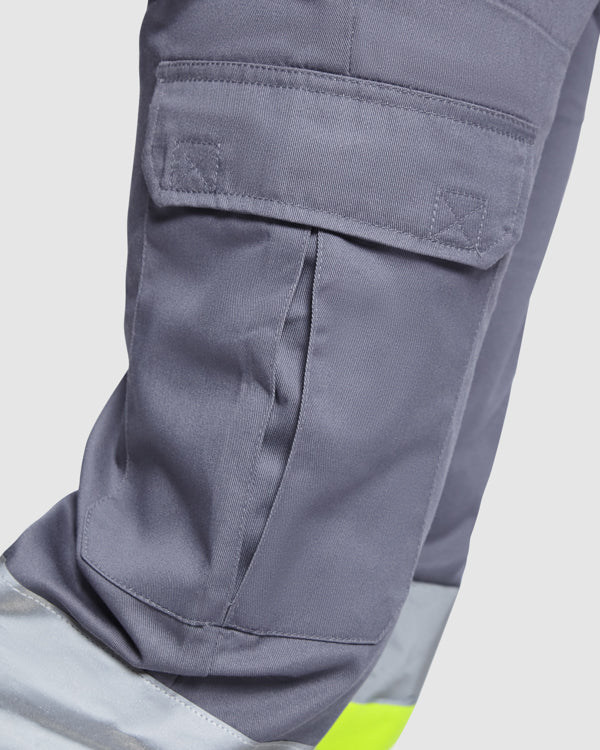 Pantaloni de înaltă vizibilitate ATM SOAN – Plumb/galben fluor [23221]