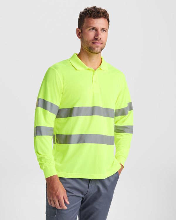 Tricou polo de înaltă vizibilitate ATM POLARIS L/S – Galben fluor [221]