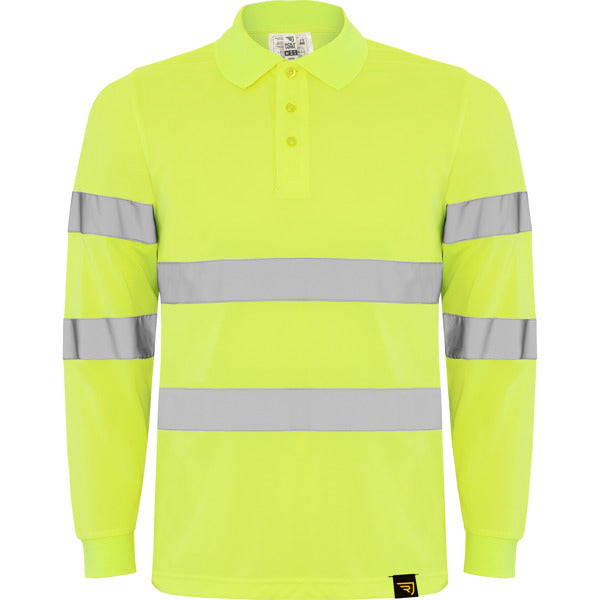 Tricou polo de înaltă vizibilitate ATM POLARIS L/S – Galben fluor [221]