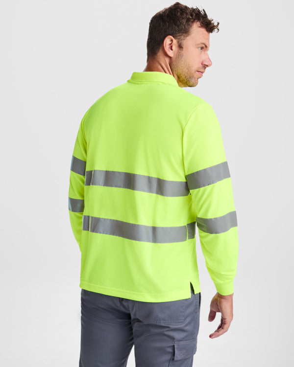 Tricou polo de înaltă vizibilitate ATM POLARIS L/S – Galben fluor [221]