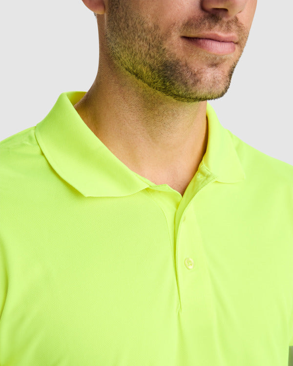 Tricou polo de înaltă vizibilitate ATM POLARIS L/S – Galben fluor [221]