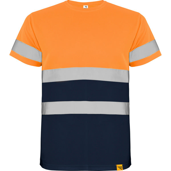 Tricou de înaltă vizibilitate ATM DELTA – Bleumarin/portocaliu fluor [55223]