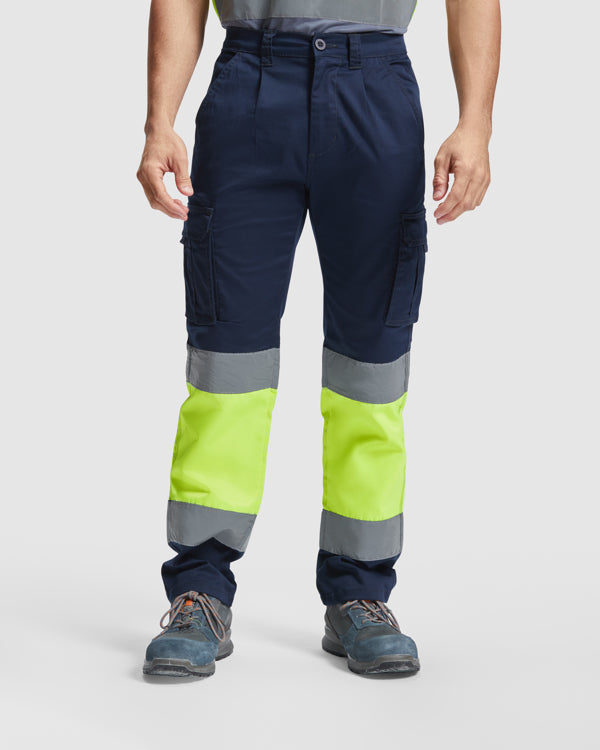 Pantaloni de înaltă vizibilitate ATM DAILY STRETCH HV – Plumb/galben fluor [23221]