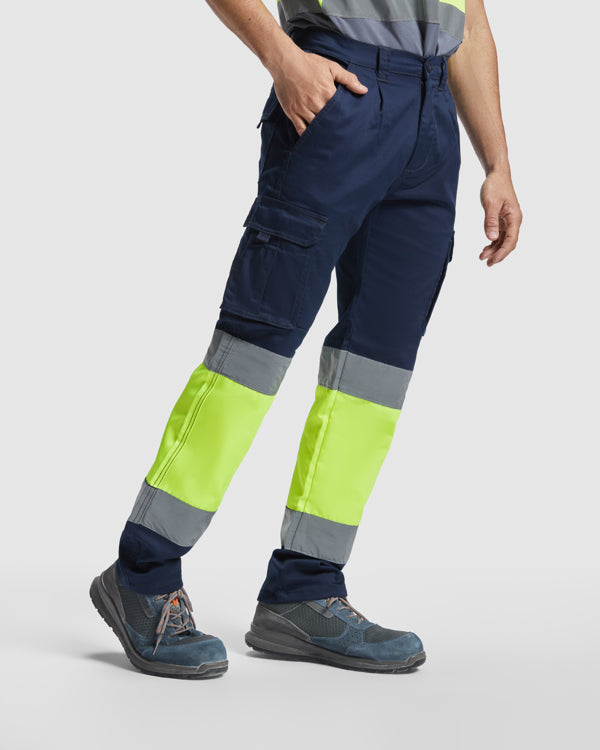 Pantaloni de înaltă vizibilitate ATM DAILY STRETCH HV – Albastru marin/galben fluor [55221]