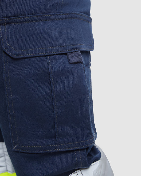 Pantaloni de înaltă vizibilitate ATM DAILY STRETCH HV – Plumb/galben fluor [23221]