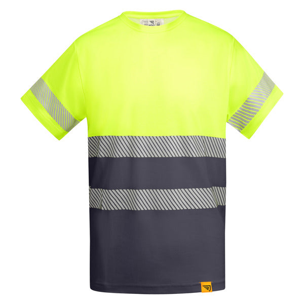 Tricou de înaltă vizibilitate ATM TAURI – Plumb/galben fluor [23221]