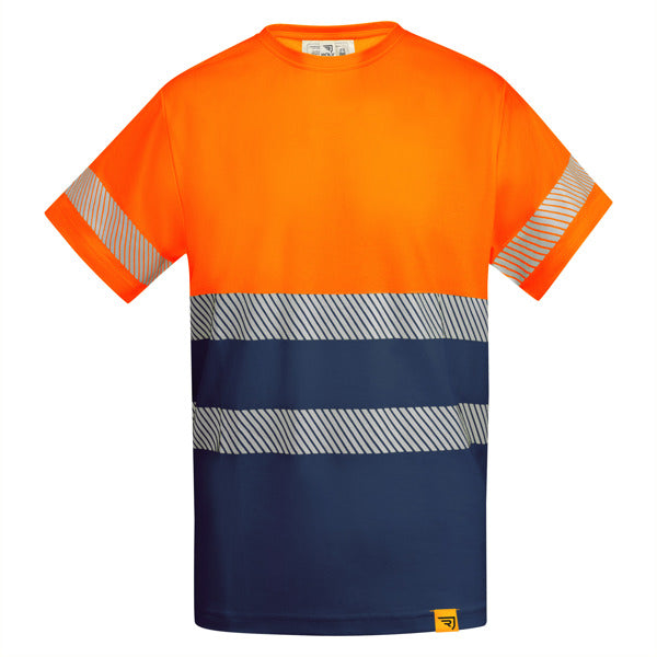 Tricou de înaltă vizibilitate ATM TAURI – Bleumarin/portocaliu fluor [55223]