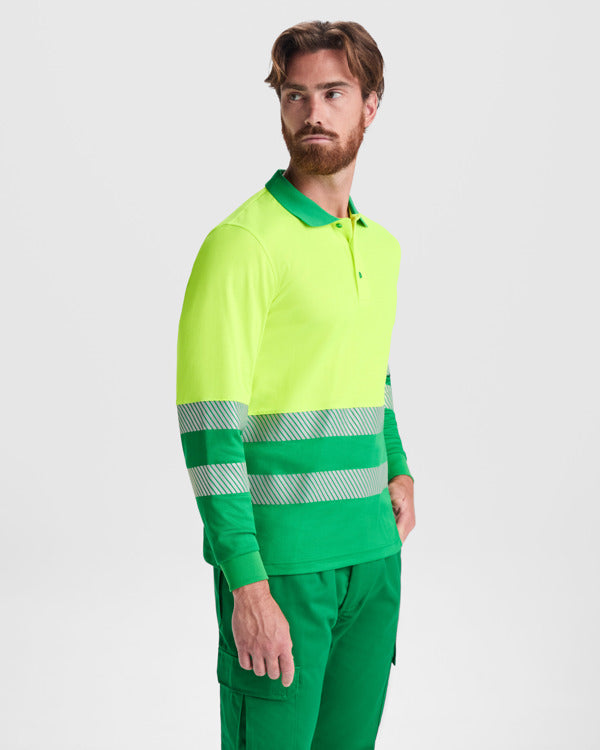 Tricou polo de înaltă vizibilitate ATM ATRIO LS – Galben fluor [221]