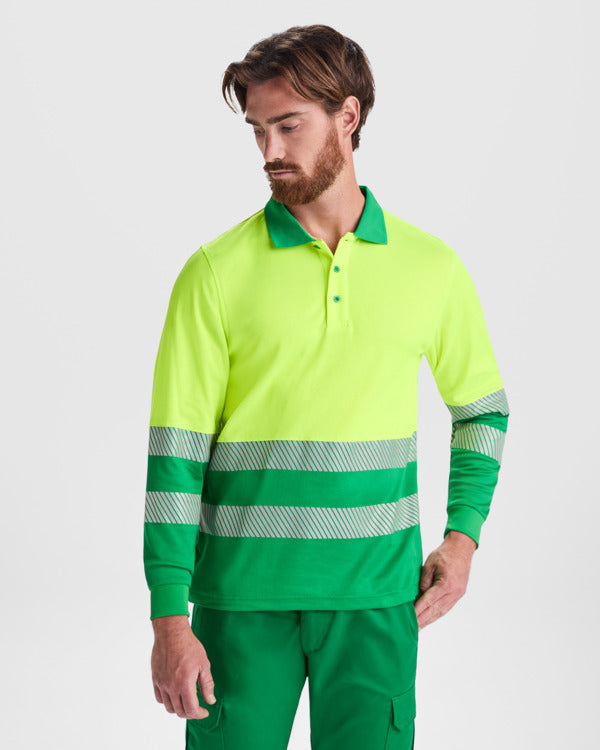 Tricou polo de înaltă vizibilitate ATM ATRIO LS – Galben fluor [221]