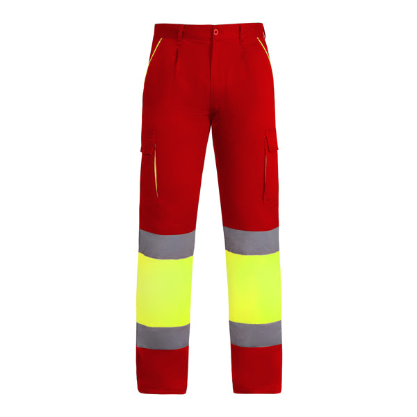 Pantaloni de înaltă vizibilitate ATM ENIX – Rojo laboral/amarillo flúor [601221]