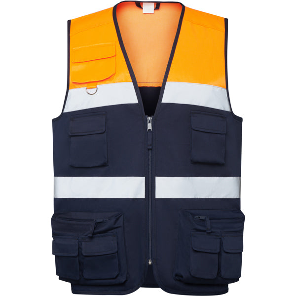 Vestă de înaltă vizibilitate ATM BETA – Bleumarin/portocaliu fluor [55223]