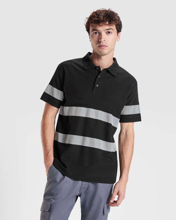Tricou polo de înaltă vizibilitate ATM FORAN – Negru [02]