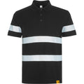 Tricou polo de înaltă vizibilitate ATM FORAN – Negru [02]