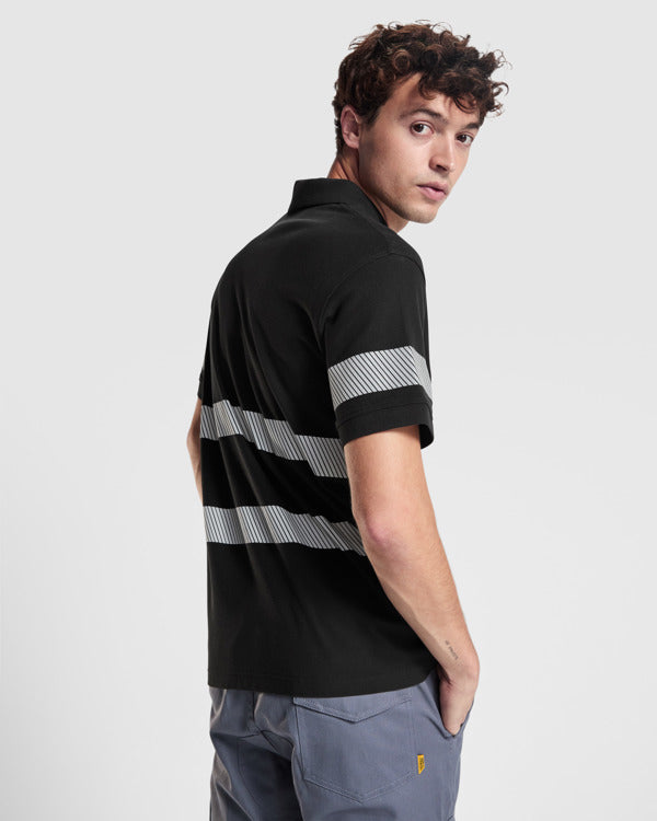 Tricou polo de înaltă vizibilitate ATM FORAN – Negru [02]