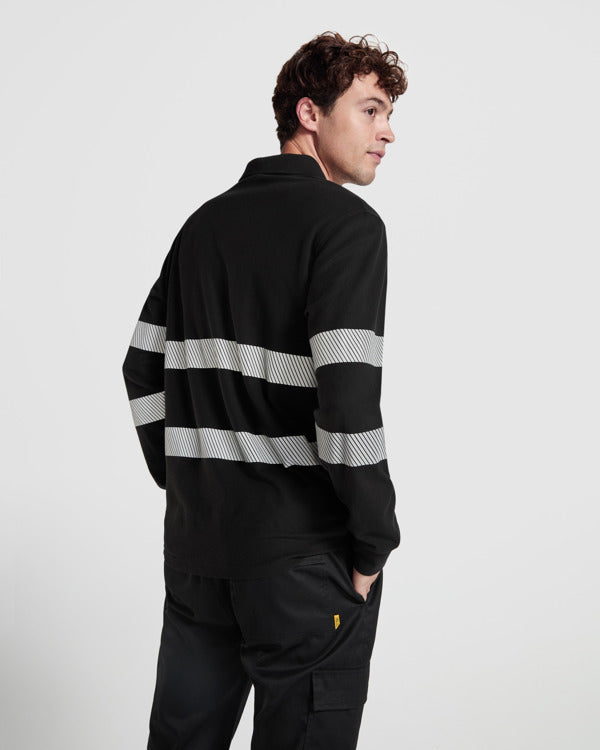 Tricou polo de înaltă vizibilitate ATM FORAN L/S – Negru [02]