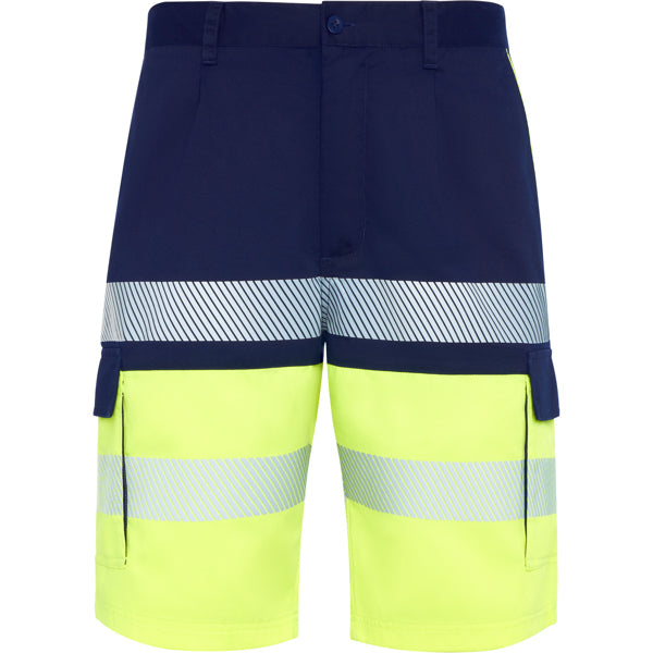 Pantaloni scurți de înaltă vizibilitate ATM LADA – Albastru marin/galben fluor [55221]