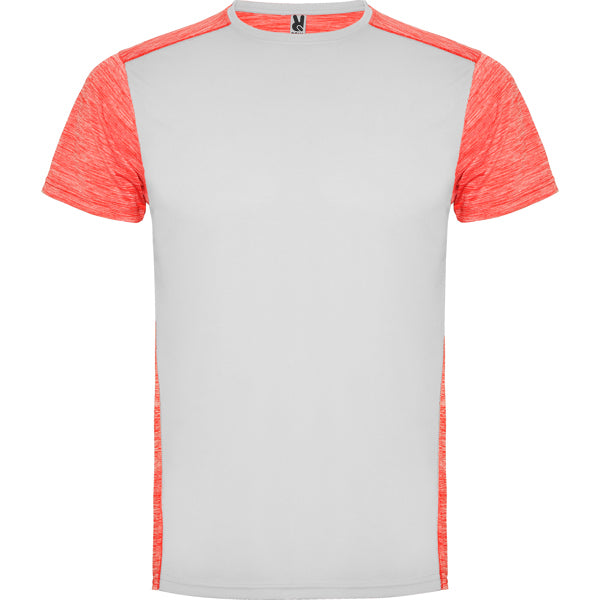 Tricou ATM ZOLDER – 6653 – Alb/Coral Fluo Melanj [01244]