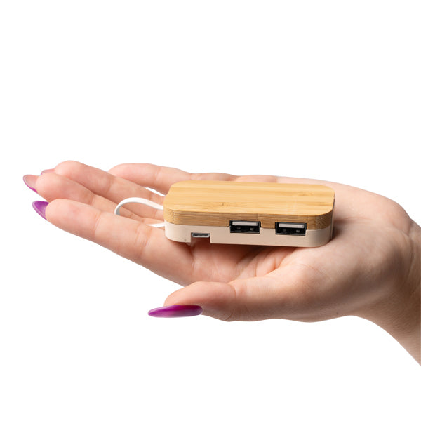 Hub USB din bambus ATM KRUSE – 1050 pentru personalizare – imagine 5