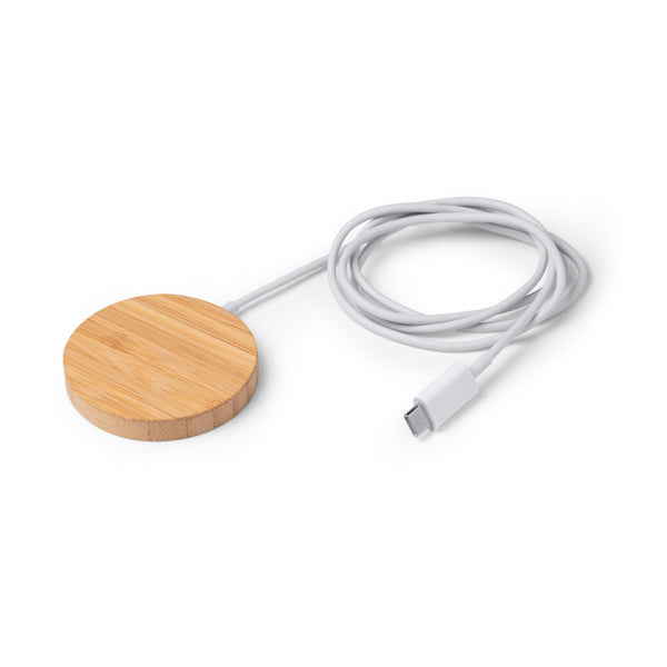 Încărcător wireless magnetic din bambus ATM MATIX – 1287 pentru personalizare – imagine 2