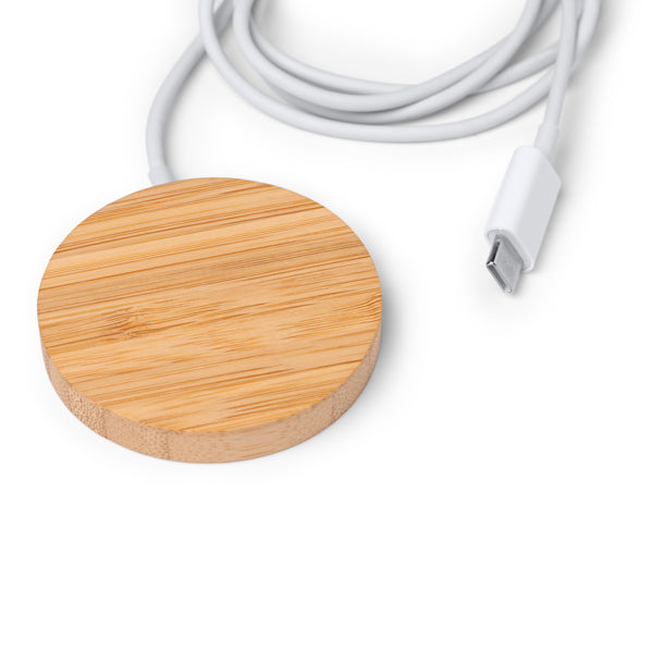Încărcător wireless magnetic din bambus ATM MATIX – 1287 pentru personalizare – imagine 3