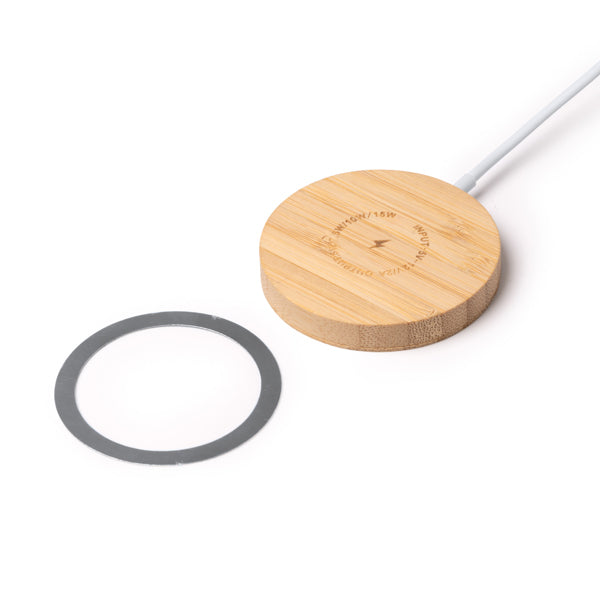 Încărcător wireless magnetic din bambus ATM MATIX – 1287 pentru personalizare – imagine 4