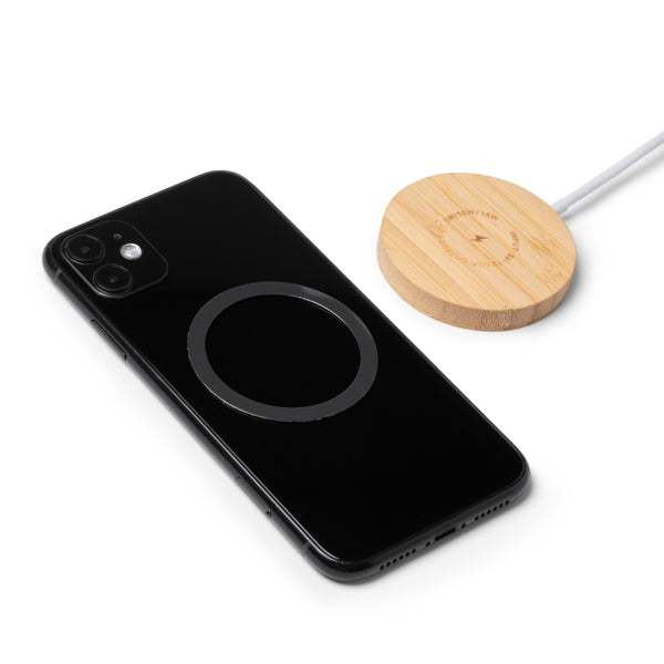 Încărcător wireless magnetic din bambus ATM MATIX – 1287 pentru personalizare – imagine 6