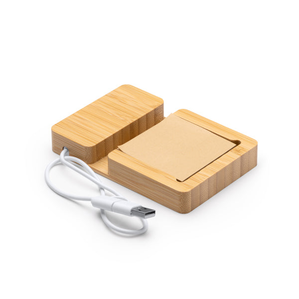 Organizator cu încărcător wireless din bambus ATM MARIEL – 1084 pentru personalizare