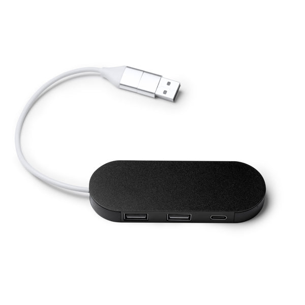 Hub USB din aluminiu reciclat ATM DORIAN – 1202 pentru personalizare