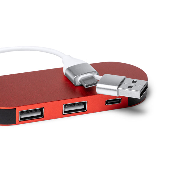 Hub USB din aluminiu reciclat ATM DORIAN – 1202 pentru personalizare