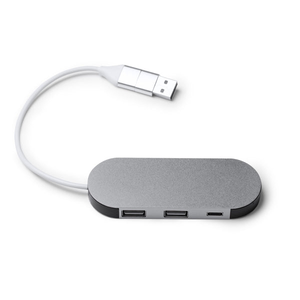 Hub USB din aluminiu reciclat ATM DORIAN – 1202 pentru personalizare