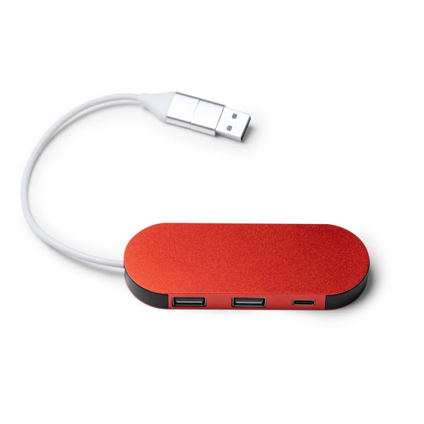 Hub USB din aluminiu reciclat ATM DORIAN – 1202 pentru personalizare