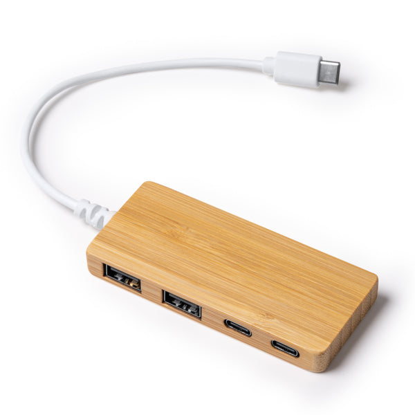 Hub USB din bambus ATM PABLEK – 1263 pentru personalizare
