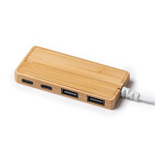 Hub USB din bambus ATM PABLEK – 1263 pentru personalizare