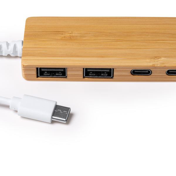 Hub USB din bambus ATM PABLEK – 1263 pentru personalizare