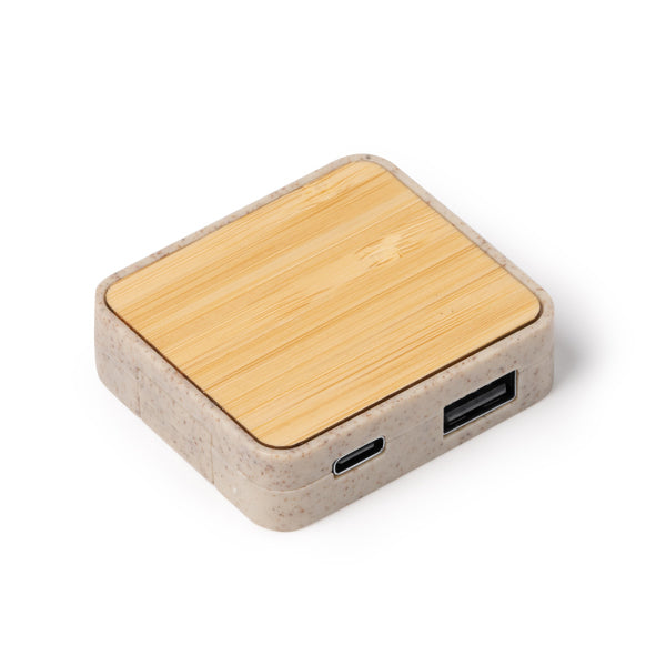 Hub USB compact din bambus ATM CLUNI – 1568 pentru personalizare