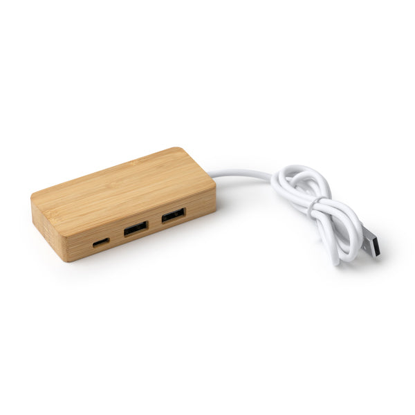 Hub USB din bambus ATM NEPTUNE – 3023 pentru personalizare