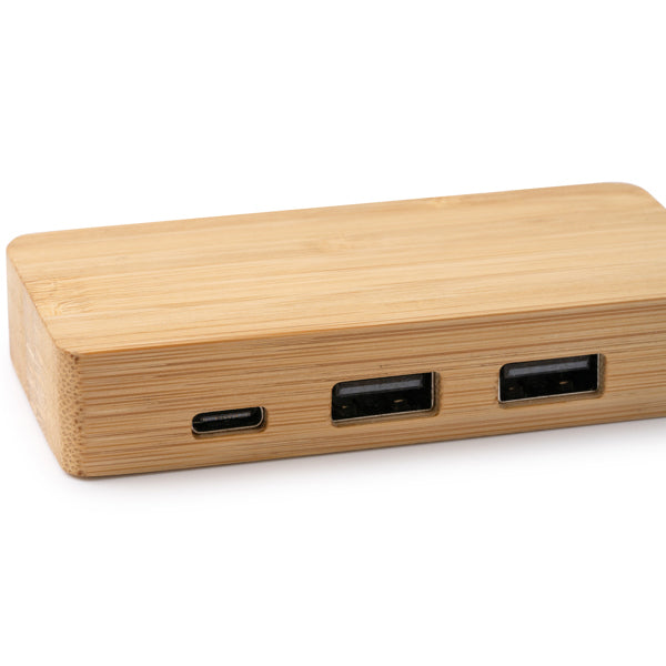 Hub USB din bambus ATM NEPTUNE – 3023 pentru personalizare