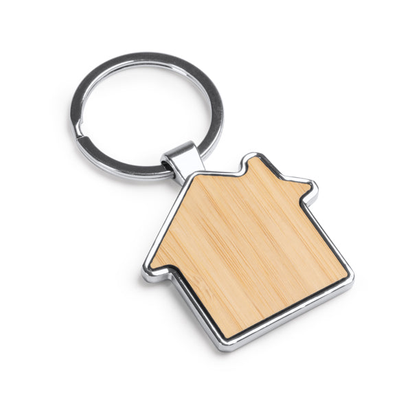 Breloc casă din bambus ATM DUPLEX – 1148 pentru personalizare