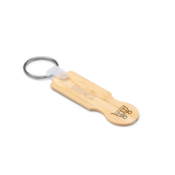 Breloc din bambus cu jeton ATM NOKEL – 1501 pentru personalizare