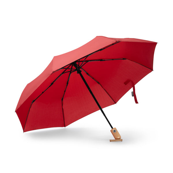 Umbrelă pliabilă RPET cu bambus ATM ALARIZ – Negru [02] – fotografie 2