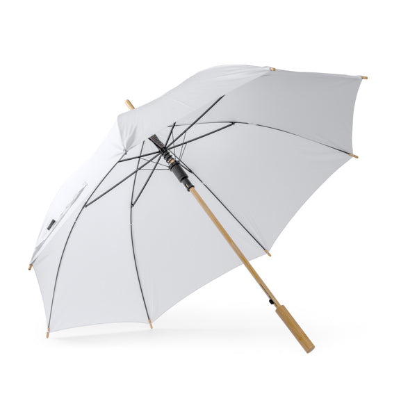 Umbrelă RPET cu bambus ATM VARME – Alb [01] – fotografie 2