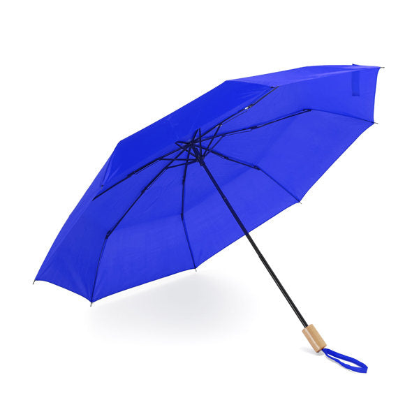 Umbrelă pliabilă RPET cu lemn ATM RPET KHASI – Alb [01] – fotografie 2