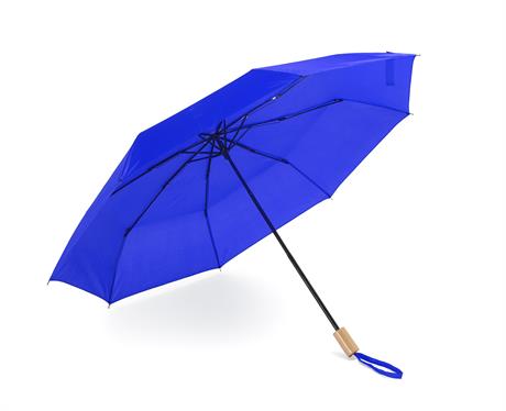 Umbrelă pliabilă RPET cu lemn ATM RPET KHASI – Albastru Royal [05] – fotografie 12