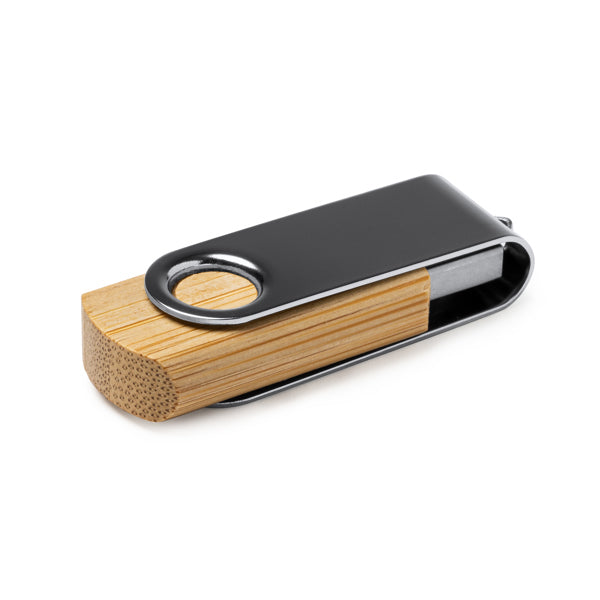 Memorie USB din bambus cu clemă ATM ULDON – Bambus [999] – fotografie 3