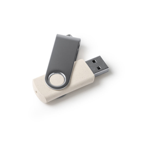 Memorie USB din fibră de grâu cu clemă ATM VENAK – Natural [29] – fotografie 4